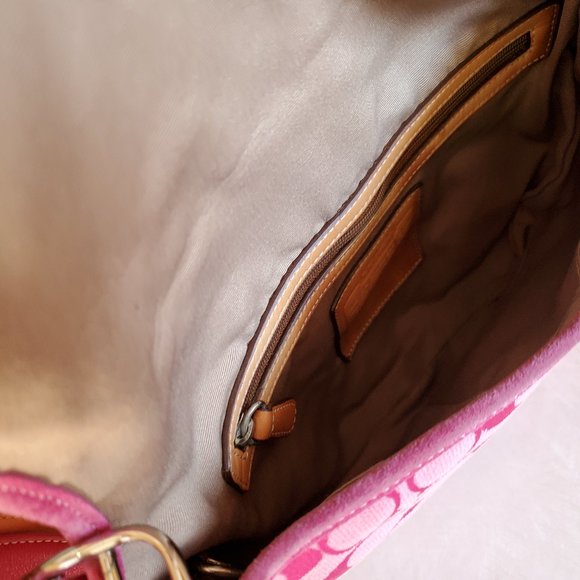 Vintage Rare Coach Pink Signature Shoulder Bag Purse - Picture 10 of 10